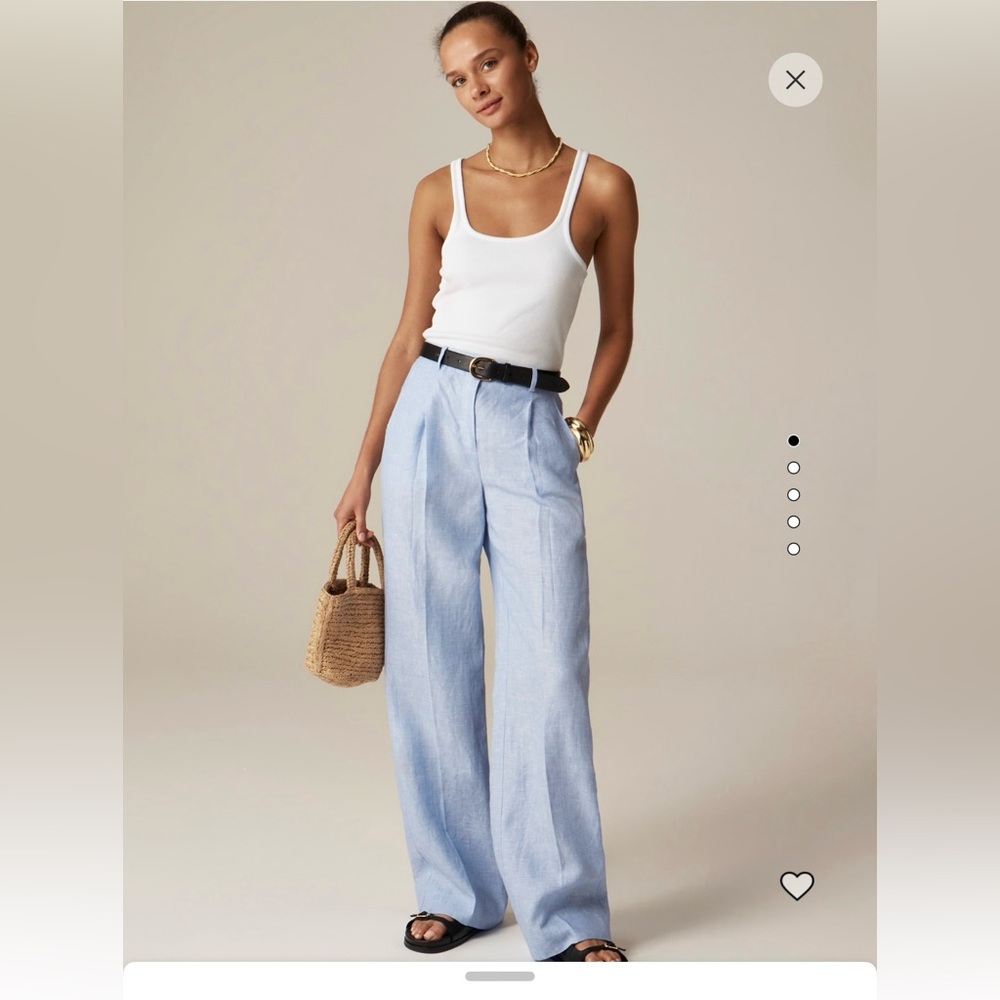 [SOLD] J. Crew Wide-leg Essential Linen Pant | Sz: Small | Color: French Blue